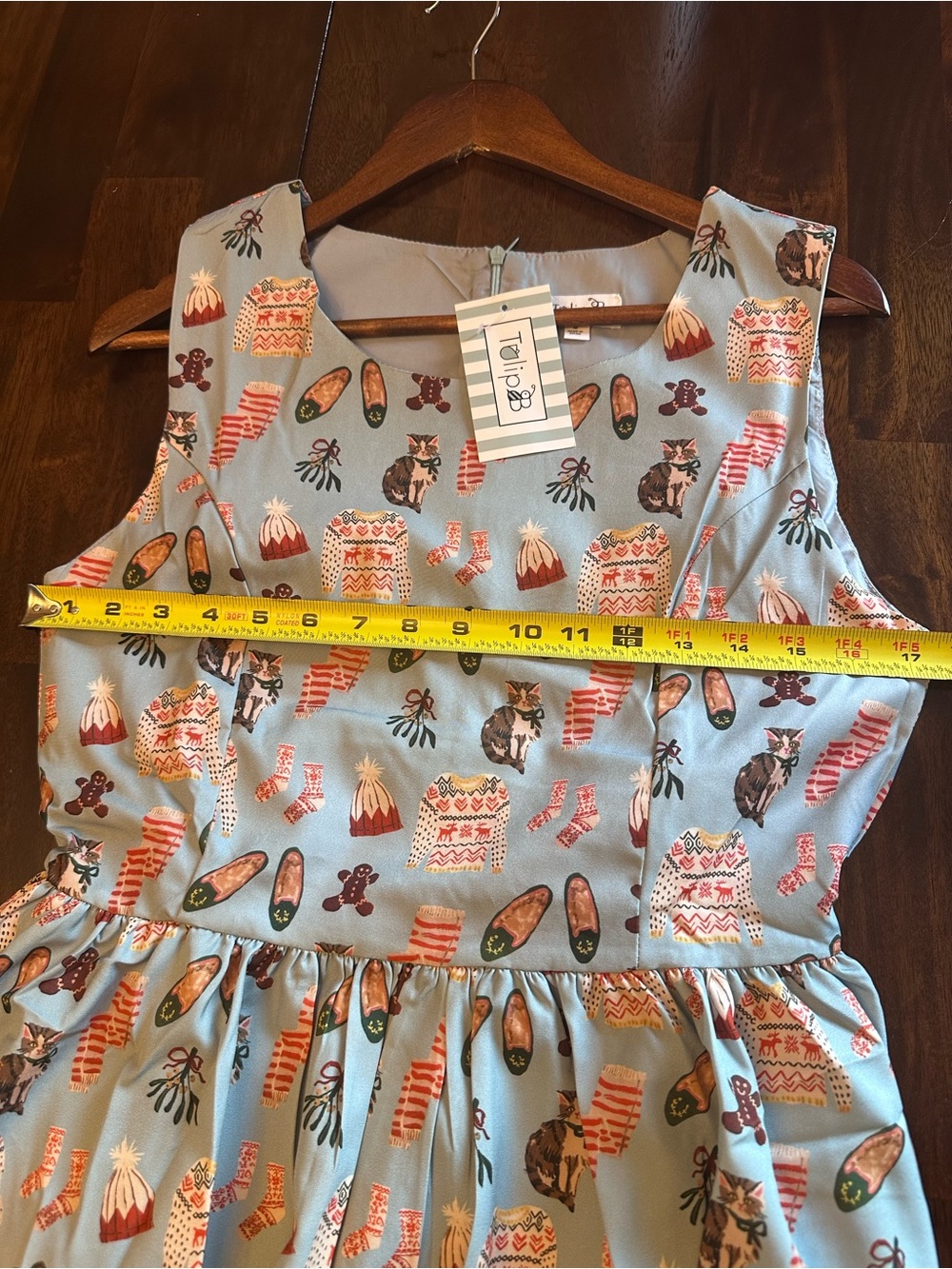 NWT Unique Vintage Tulip B Medium Winter Holiday Dress - Picture 7 of 10